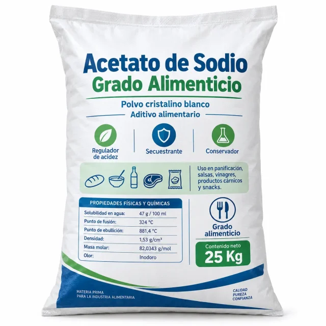 Acetato de Sodio Grado Alimenticio 25 KG