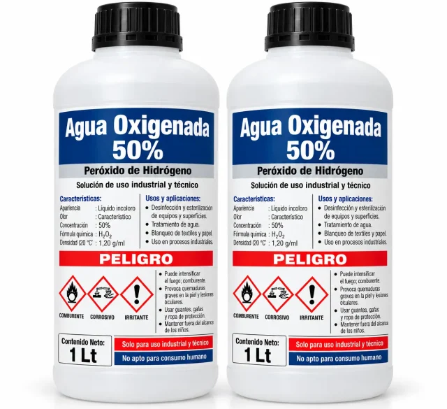 Agua Oxigenada 50% 1LT Pack de 2