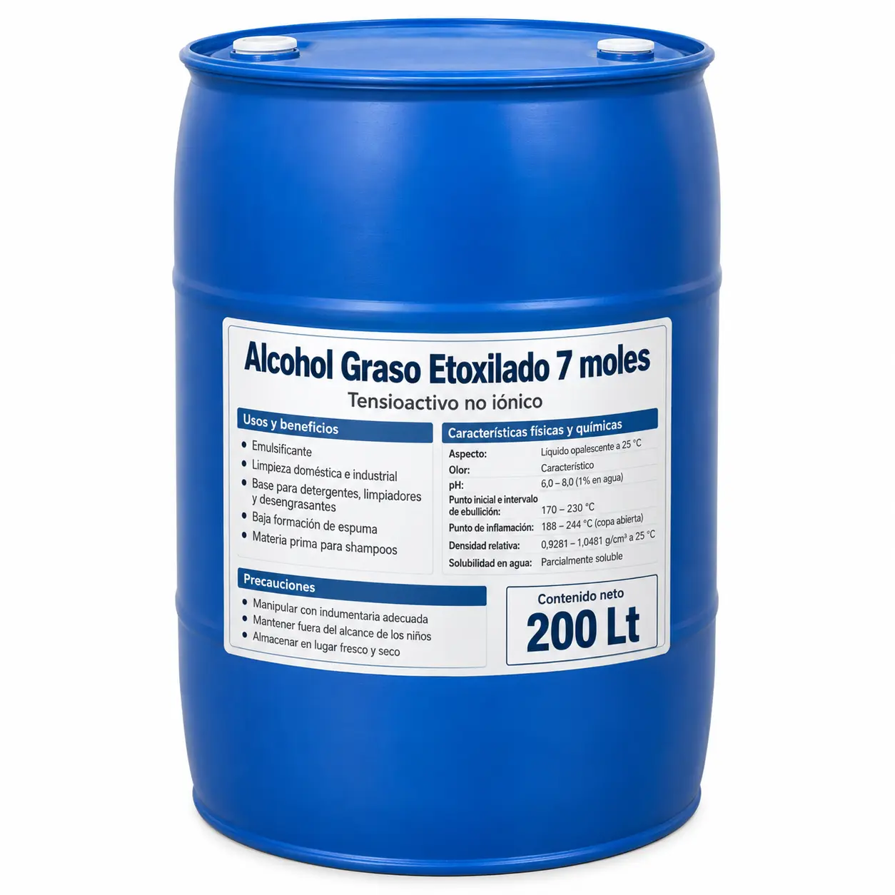 Alcohol Graso Etoxilado 7 moles Alcohol Graso Etoxilado 7 moles 200 LT