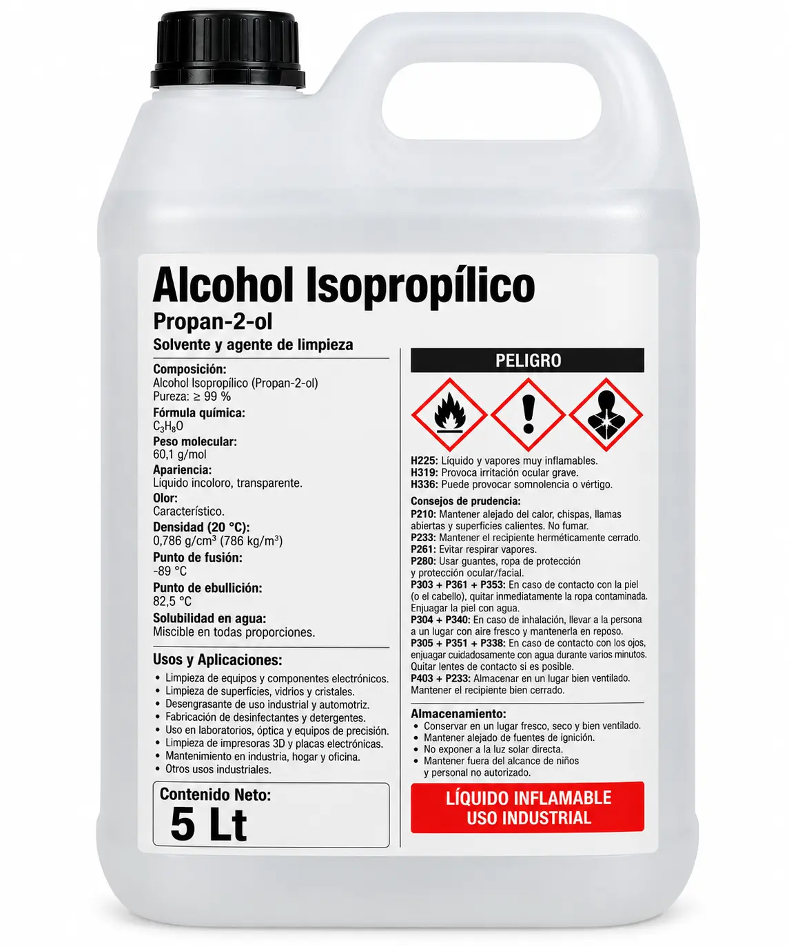 Alcohol Isopropilico 1 Alcohol Isopropílico 5L